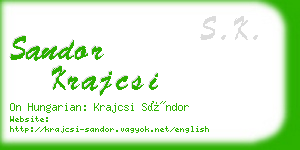 sandor krajcsi business card